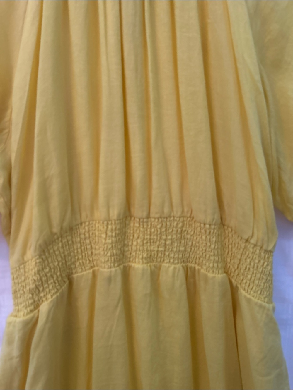 Plus size 2X Draper James Yellow boho midi dress with elastic waist and pockets. - Picture 4 of 10